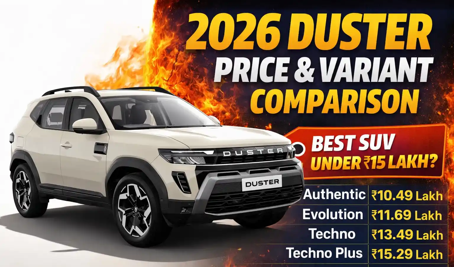 2026 Renault Duster Variants Explained in Detail-Complete Buying Guide