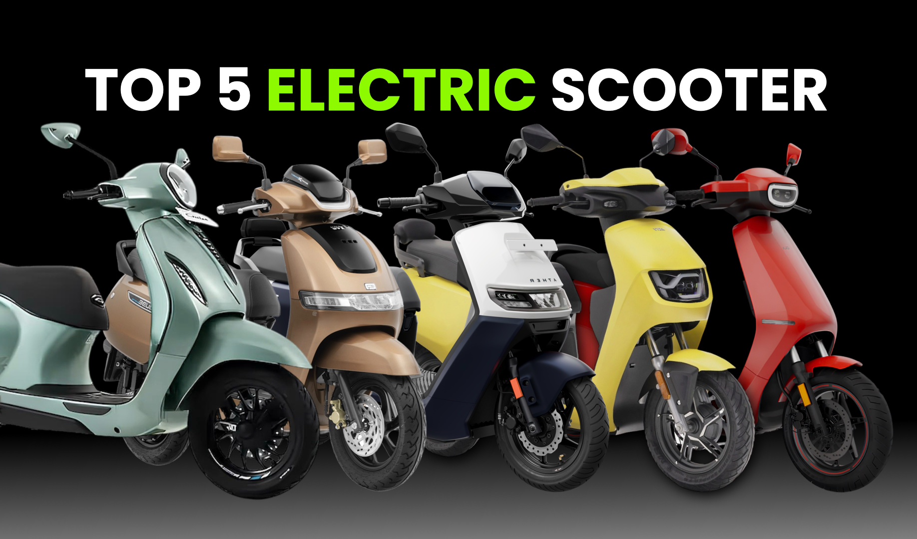 Top 5 Electric Scooters in India in 2026 - Range, Performance & Features