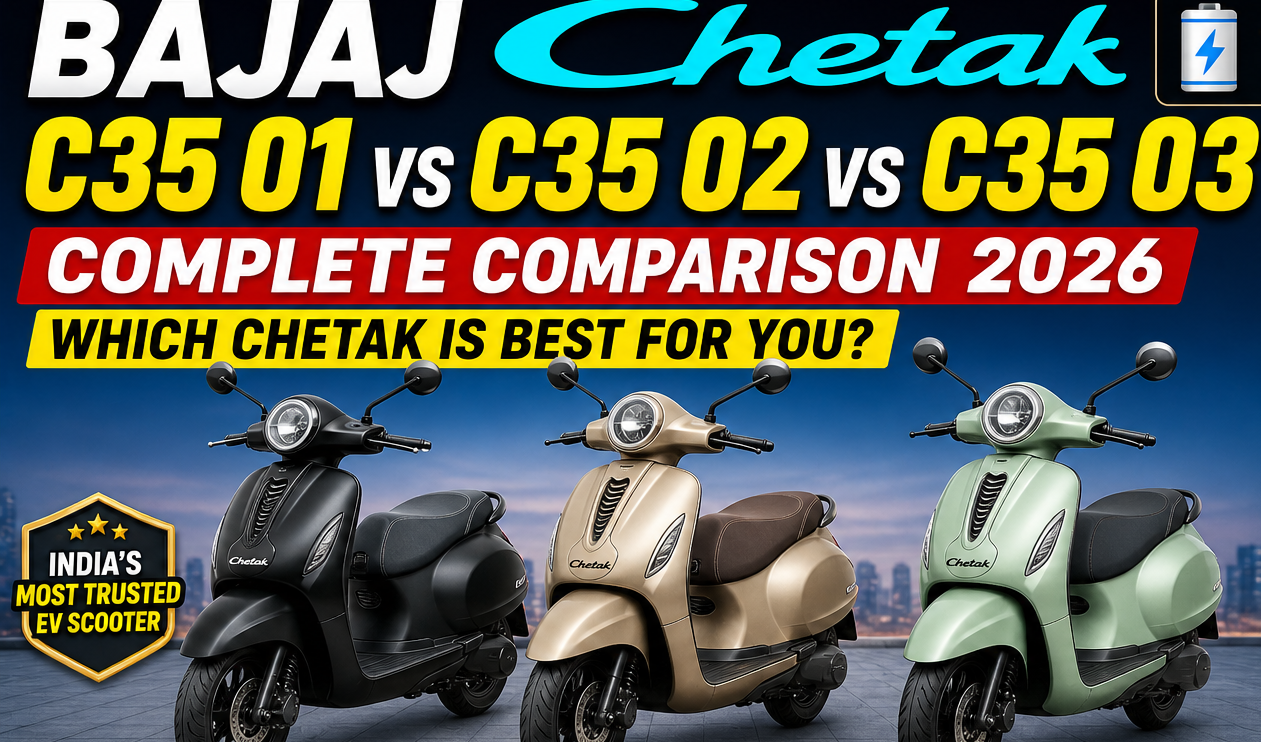 Bajaj Chetak C35 01 vs C35 02 vs C35 03 Comparison 2026 – Which Bajaj Chetak Should You Buy?