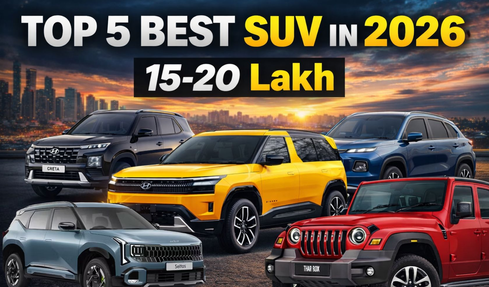 Top 5 BEST SUVs CARS in 2026 - Best SUV Car Under 15 Lakh