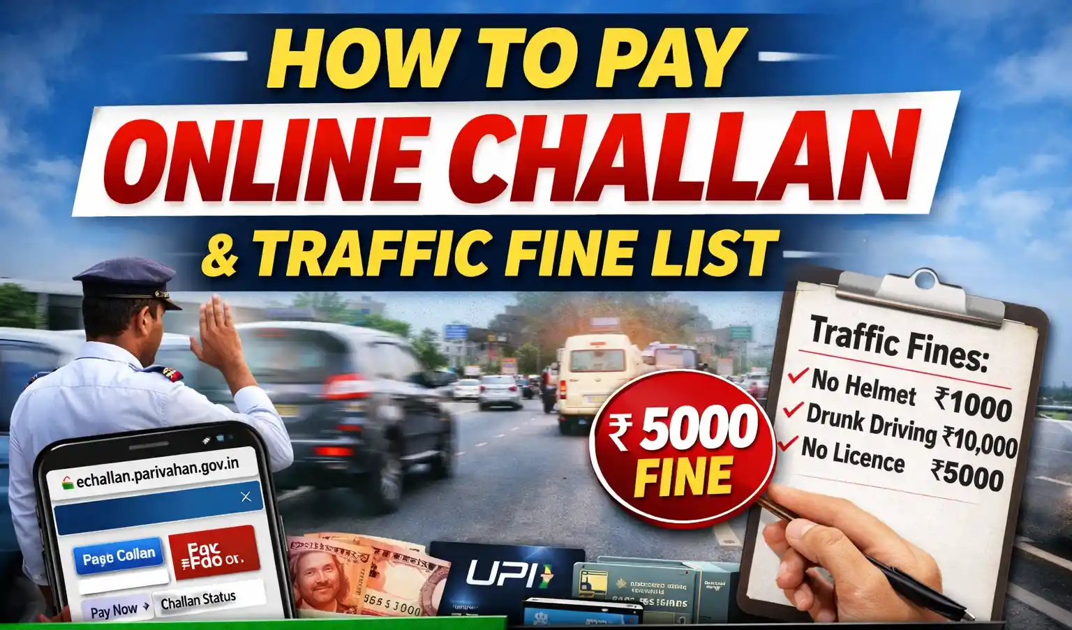 How to Pay Online Challan in India & Complete Traffic Fine List