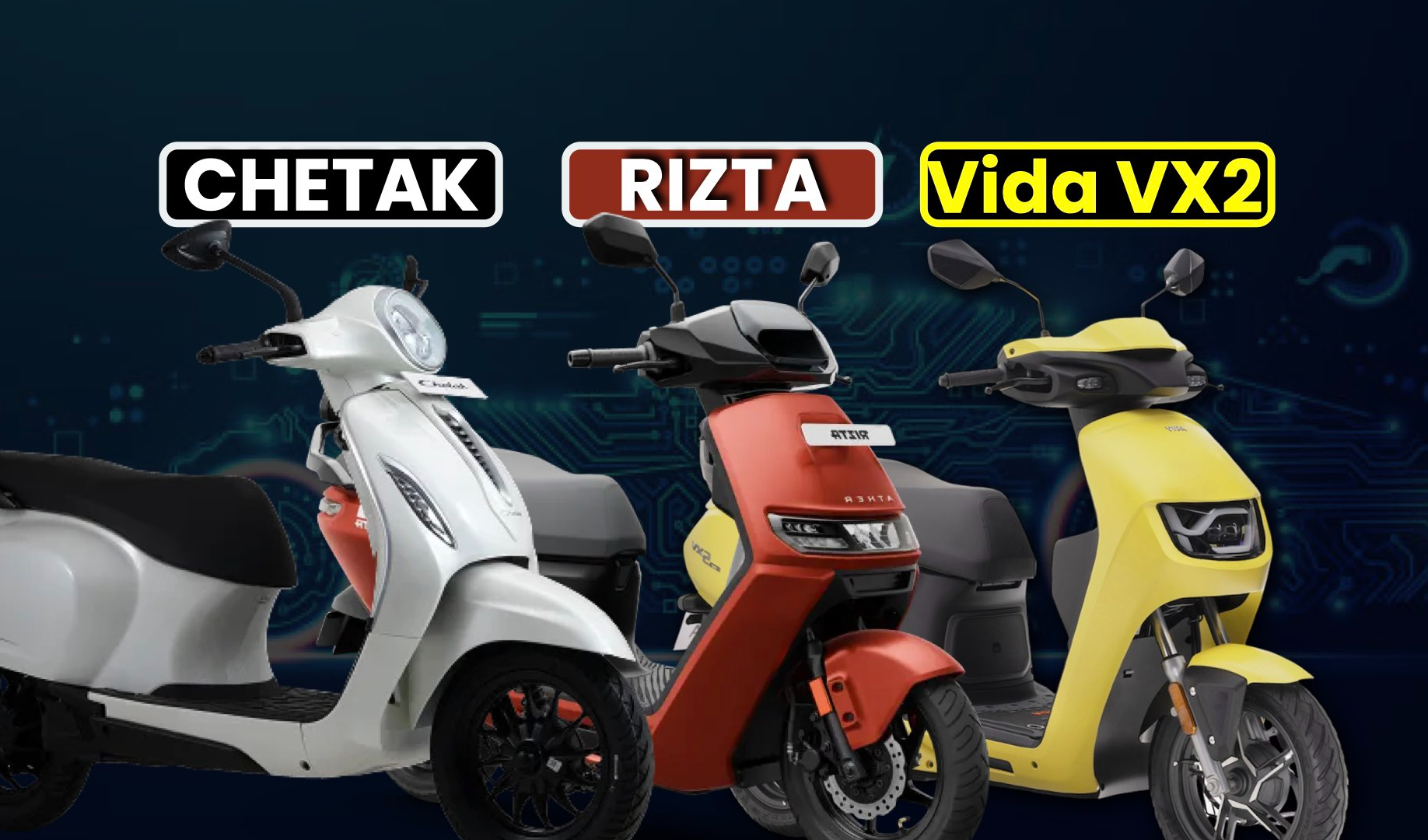 Top 3 Electric Scooters in India for 2026 — Bajaj Chetak 3001 | Ather Rizta S | Hero Vida VX2 Plus
